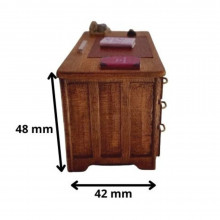 Bureau de professeur miniature avec chaise en bois|miniature et deco