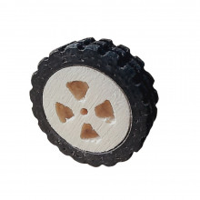 Roue en bois avec pneu miniature 6x18 mm|miniature et deco